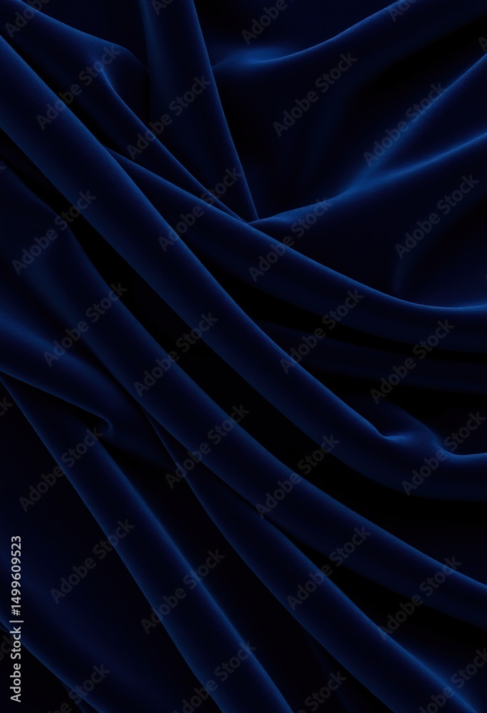 Obraz premium Close-up view of deep blue velvet fabric.