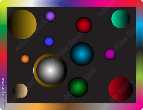 Vibrant Spheres Floating in Space with Gradient Effect
