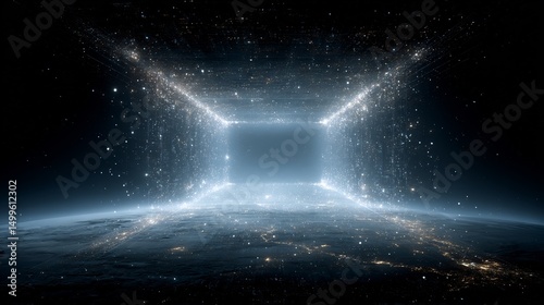 Cosmic Gateway: An abstract representation of space, technology, and exploration