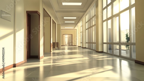 new office interior 3d design for leasing with natural daylight
