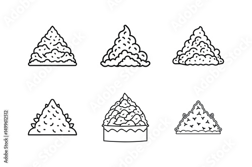 compost heap line art vector illustration