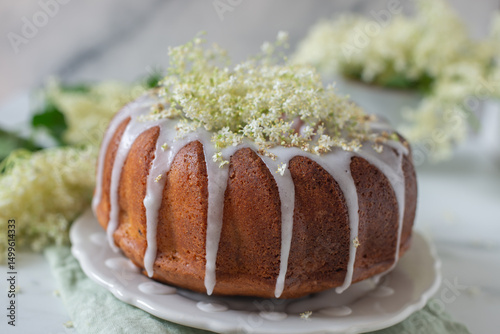 sweet home made elderflower bundt cake