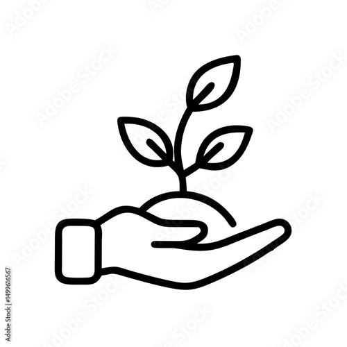 hand holding plant