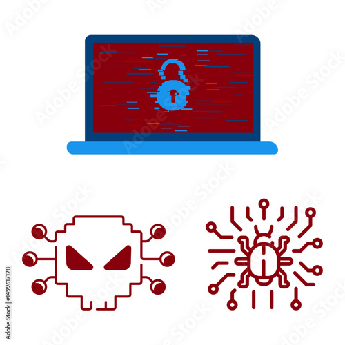vector illustration design image hacking bug