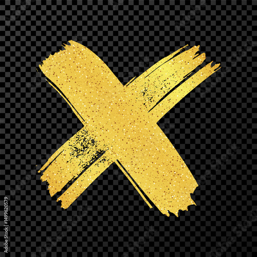 Gold brush cross symbol