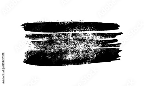 Black brush stroke on white background