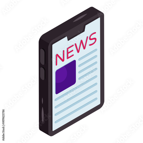 Editable design icon of mobile news