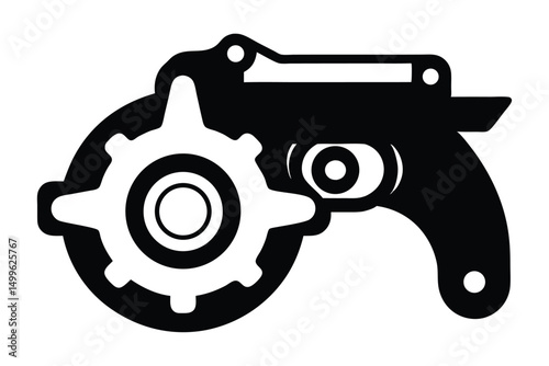 vector illustration of a gun