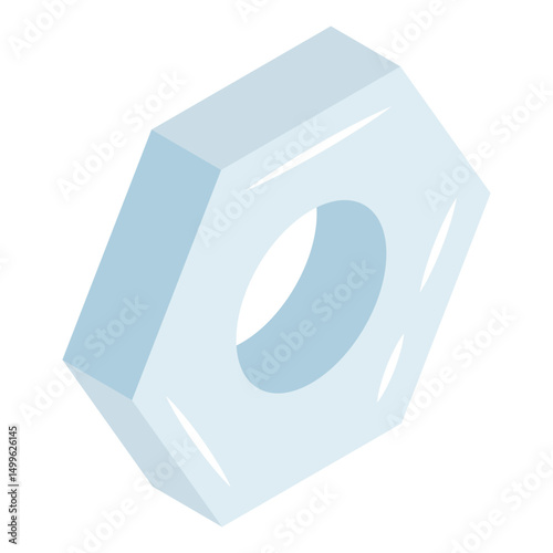 A isometric design icon of nut tool