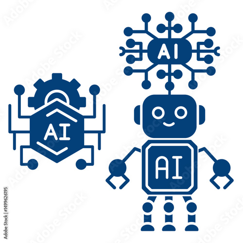 vector illustration design image robot artificial intelligence