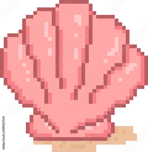 pixel vector illustration of shell