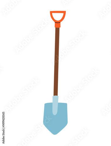 Bayonet shovel, isolated illustration. Planting crops. Gardening tools. Seasonal work. An item for agricultural crops. Suitable for ecology, garden, cleaning, household, packaging design, infographics