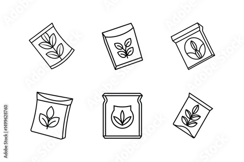 seed packet line art vector illustration