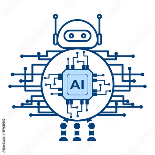 vector illustration design image robot artificial intelligence