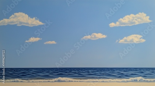 Serene Beach Seascape with Blue Sky.