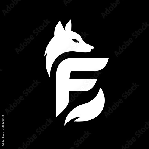 The Fox and Letter F Logo Icon Symbol Emblem
