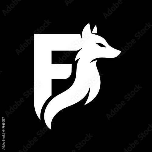 The Fox and Letter F Logo Icon Symbol Emblem