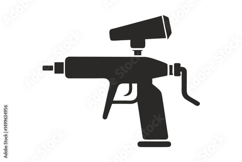 Paint spray gun silhouette vector art illustration