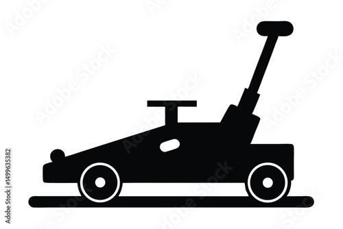 Hydraulic floor jack silhouette vector art illustration