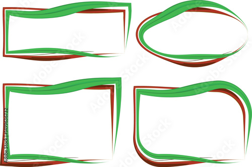 grass green red colorful curved outline abstract frames shapes collection
