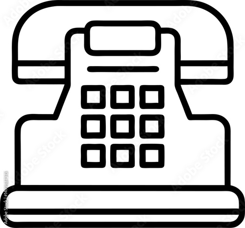 land phone vector outline icon on white or transparent background	
