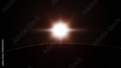 Martian Sunrise with Red Planet Horizon.