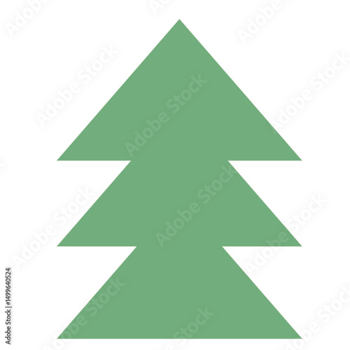 Green Wood Tree Symbol. Simple Forest or Garden Plant Greenery Silhouette Icon. 