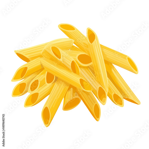 My very Simple flat 2D icon, penne pasta group isolated on a white background, vector, flat design, animation design, simple flat 2D icon, minimalist design, vector design, eps