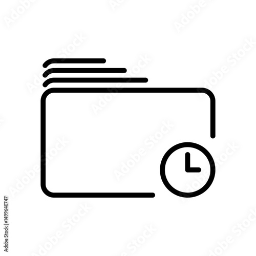 document waiting icon, document pending icon, minimalist file document in transparent background