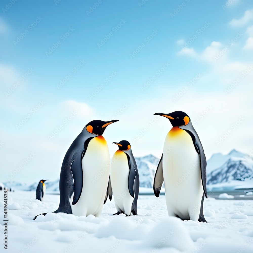 Fototapeta premium penguin on the snow