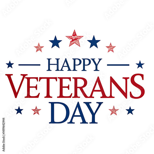Happy Veterans Day Typography Vector Design - Patriotic USA National Holiday Illustration