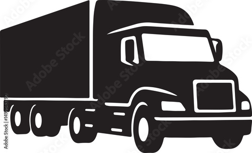 truck vehicle black silhouette design vector art illustration