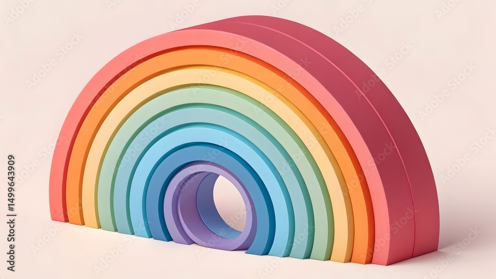 Obraz premium Pastel Rainbow Stacking Toy