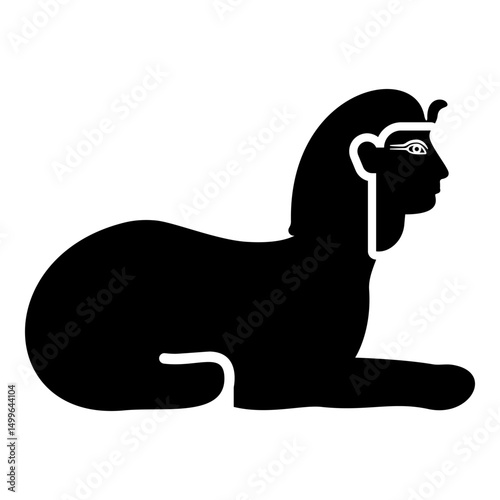 Sphinx Egypt pyramid concept egyptian statue of Giza icon black color vector illustration image flat style