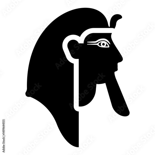 Head pharaoh cop faro mask icon black color vector illustration image flat style