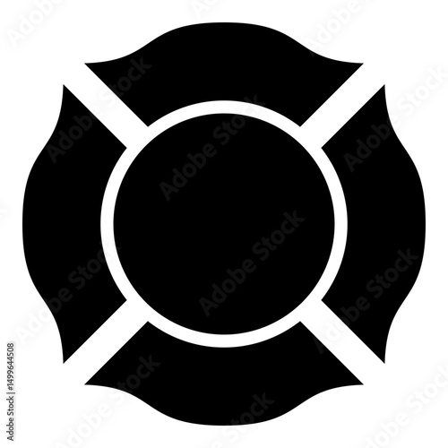 Firefighter cross Malta emblem fire fighter dept icon black color vector illustration image flat style
