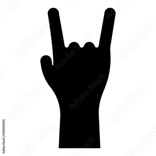Symbol heavy metal rock male hand gesture sign icon black color vector illustration image flat style