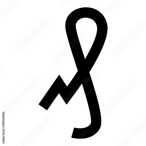 Pfennig German penny sign glyph money symbol icon black color vector illustration image flat style