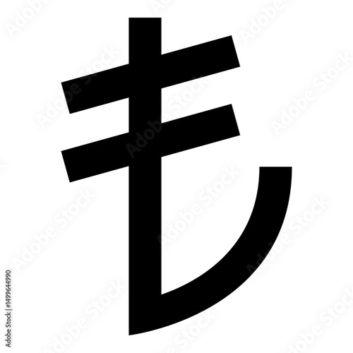 Turkish lira currency symbol money icon black color vector illustration image flat style