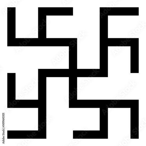 Fern flowers grass symbol sign slavic pagan icon black color vector illustration image flat style