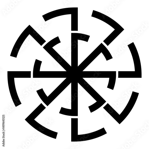 Svetch symbol sign slavic pagan icon black color vector illustration image flat style