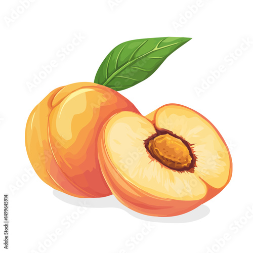 My Simple flat 2D icon peach isolated on transparent background, vector, flat design, animation design, simple flat 2D icon, minimalist design, clipart
