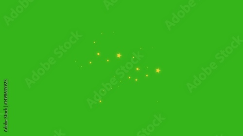 Glowing Star Light Animation  Cartoon Vector Golden Twinkle Stars on Transparent Green Screen  Night Sky Loop 4K