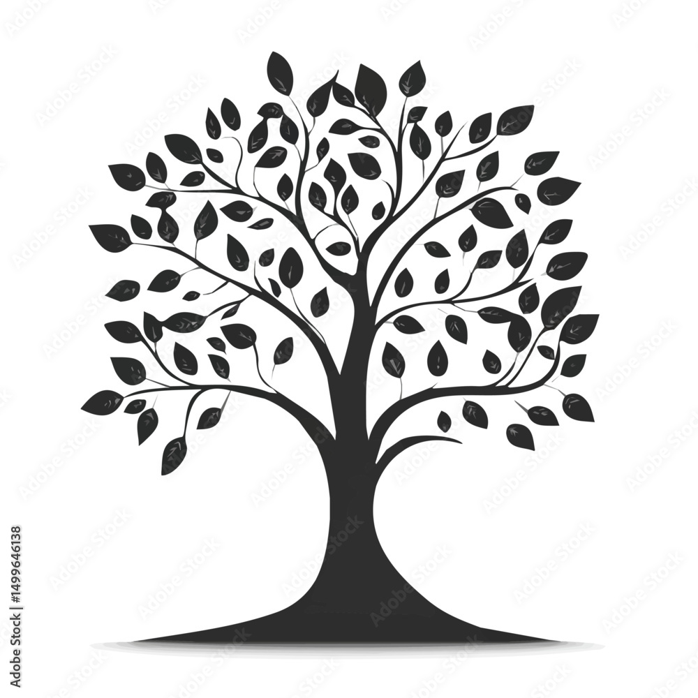 Obraz premium My Simple flat 2D icon tree isolated on transparent background, vector, flat design, animation design, simple flat 2D icon, minimalist design, clipart