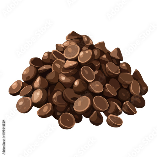 My Simple flat 2D icon chocolate chips bunch isolated on transparent background, vector, flat design, animation design, simple flat 2D icon, minimalist design, clipart