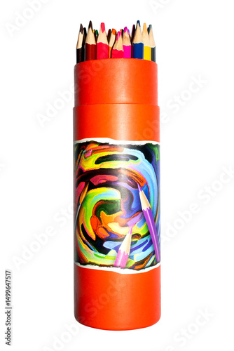 Colored wooden pencils on a white background.Colored pencils background.A set of colored pencils.