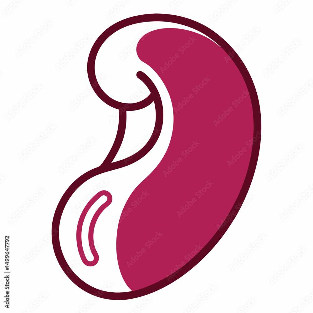 Naklejka premium Kidney Bean outline icon on white background