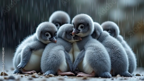 penguins on the rocks