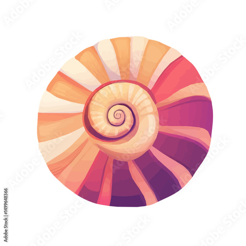 My very Simple flat 2D icon, shell spiral isolated on a white background, vector, flat design, animation design, simple flat 2D icon, minimalist design, vector design, eps