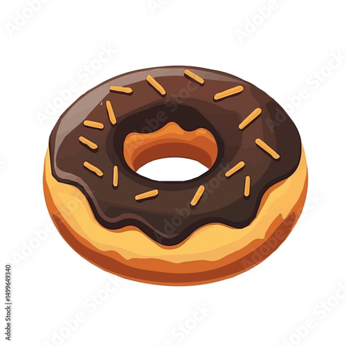 My very Simple flat 2D icon, donut isolated on a white background, vector, flat design, animation design, simple flat 2D icon, minimalist design, vector design, eps
